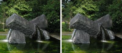緑の泉(皇居 東御苑) 平行法3Dステレオ立体写真