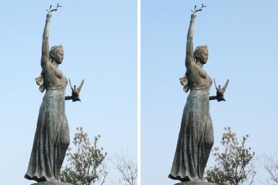 オリーブの女神像 平行法3D立体ステレオ写真