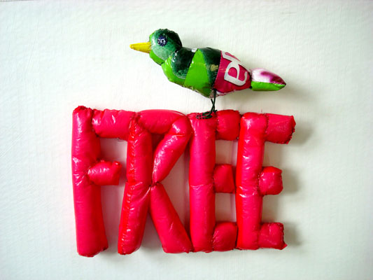 Free -bird-, 2007, 25 x 25 x 6 cm, object, mixed media, private collection