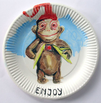 no 1, 2007, 22,5 cm average, Water color on paper plate