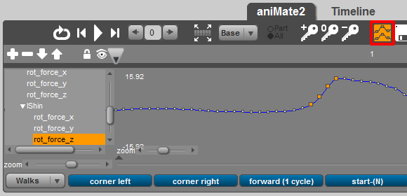 aniMate2 グラフエディタの表示