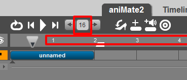 aniMate2 タイムラインとフレームカウンタ