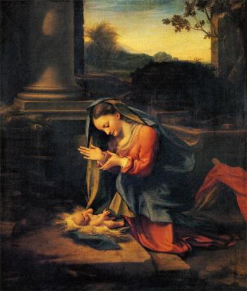 コレッジョ「幼児イエスを礼拝する聖母」